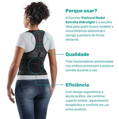 Imagem de Corretor Postural Ortopédico Cinta Model Estreito Hidrolight