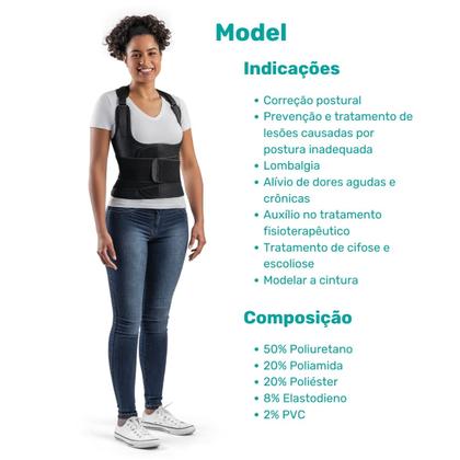 Imagem de Corretor Postural Ortopédico Cinta Model Estreito Hidrolight