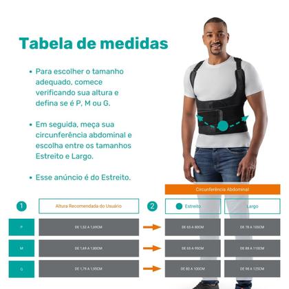 Imagem de Corretor Postural Ortopédico Cinta Model Estreito Hidrolight