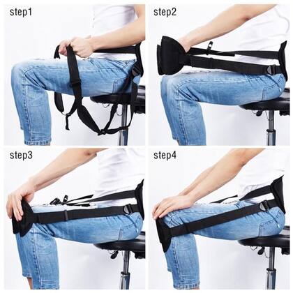 Imagem de Corretor postural protetor de coluna protecao posicao sentada cadeira cinta de suporte ergonomico