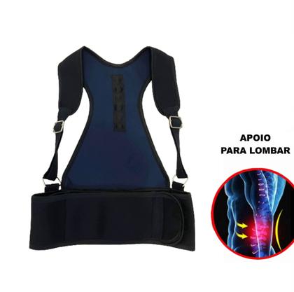 Imagem de Corretor Postural Suporte Ajustável Ombros Costas Coluna Unissex Correção Postural