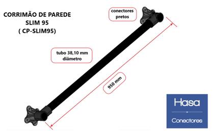 Imagem de Corrimão alumímio de Parede Slim 95 preto