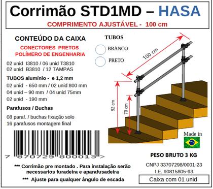Imagem de Corrimão  para escada Duplo em Aluminio Branco
