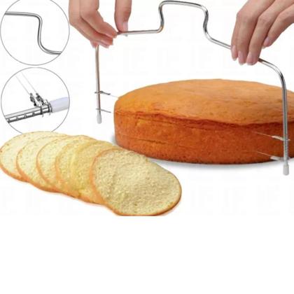 Imagem de Cortador Alinhador De Bolo 2 Linhas E Fue Fuet Batedor de Massas Ovos Rosa Resistente Confeitaria Receitas