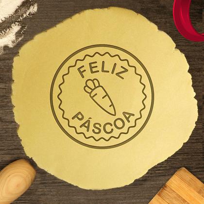 Imagem de Cortador Biscoito Cenourinha Feliz Páscoa