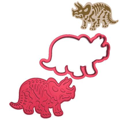 Imagem de Cortador Carimbo Fóssil Dinossauro Triceratops Osso