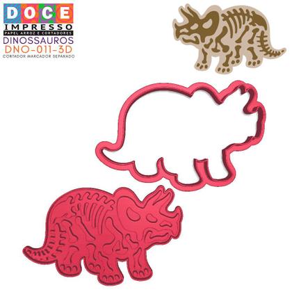 Imagem de Cortador Carimbo Fóssil Dinossauro Triceratops Osso