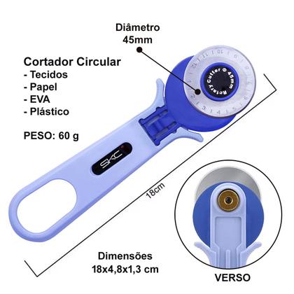 Imagem de Cortador Circular 45mm Manual Tecidos Papel Eva Plástico