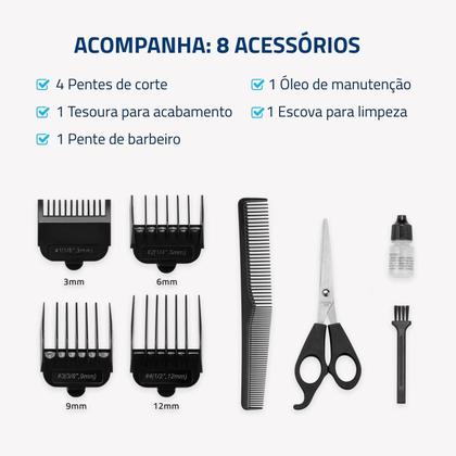 Imagem de Cortador De Cabelo Mondial Cr-09m Titanium Power com Maleta 110v