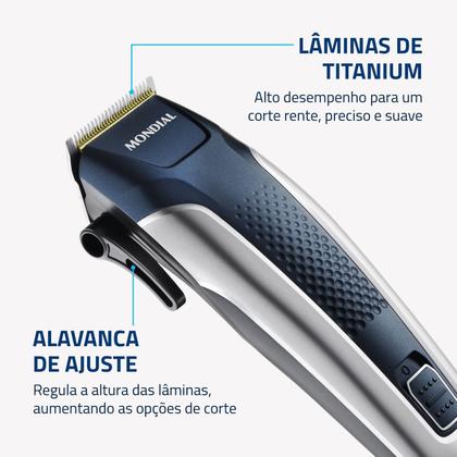 Imagem de Cortador De Cabelo Mondial Cr-09m Titanium Power com Maleta 110v