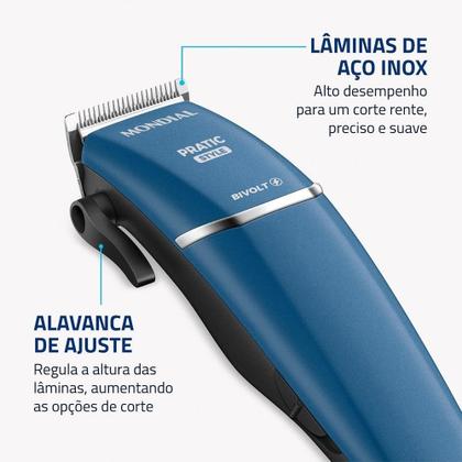 Imagem de Cortador De Cabelo Mondial CR-10-BI  Azul, Bivolt