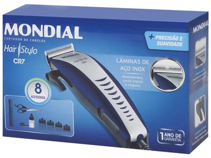 Imagem de Cortador De Cabelos Hair Stylo Cr7 Mondial Azul e Prata CR-07