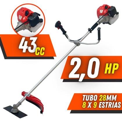 Imagem de Cortador de Grama Anmax CG43-P TB À Gasolina Motor 2T 43cc 2HP 9.000rpm Roçadeira Robusta e Resistente de Alta Performance Multifunções C/ Faca 2 Pontas e Carretel Nylon + Faca 40 Dentes Vídea