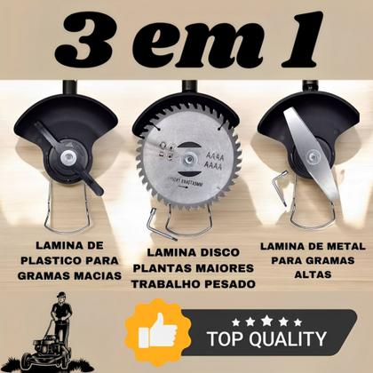 Imagem de Cortador De Grama Rocadeira Eletrica Com Rodas 2 Baterias 48v