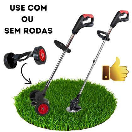 Imagem de Cortador De Grama Rocadeira Eletrica Com Rodas 2 Baterias 48v