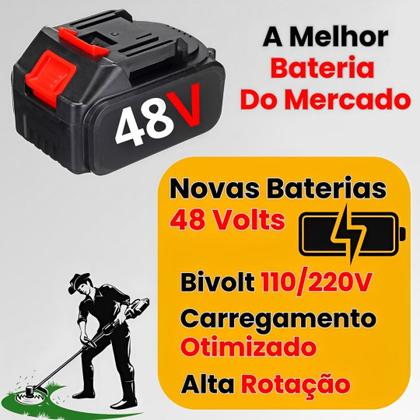 Imagem de Cortador De Grama Rocadeira Eletrica Com Rodas 2 Baterias 48v