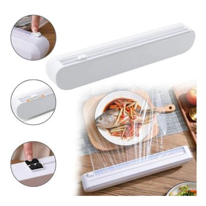 Imagem de Cortador De Plástico Filme Suporte Ajustável Dispenser Selador Comida Cozinha Embalagem