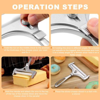 Imagem de Cortador de queijo Patelai Heavy em aço inoxidável com 2 fios