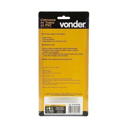 Imagem de Cortador De Tubo Cano Pvc Alicate Rápido 1.5/8 42mm Vonder