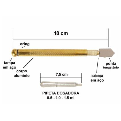 Imagem de Cortador De Vidro Espelho Profissional Riscador E Cortador - STARTOOLS