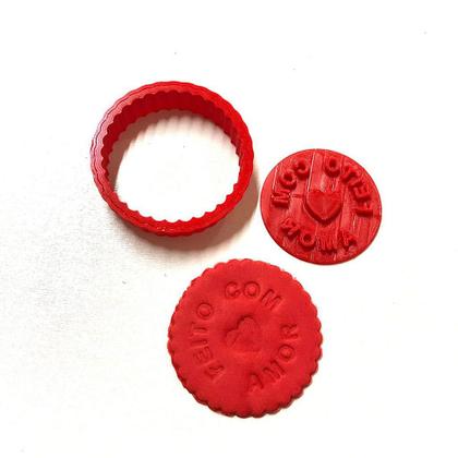 Imagem de Cortador e Marcador Feito com Amor - D250777 - Ideal para Massas e Pastas