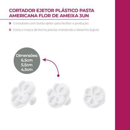 Imagem de Cortador Ejetor Formato de Flor de Ameixa para decorar Biscoitos Bolos e Pasta Americana 3Un