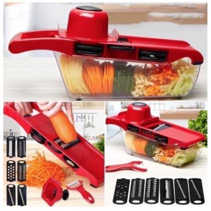Imagem de Cortador Fatiador Ralador Legumes Picador 6 Em 1 Lamina Aço Inox