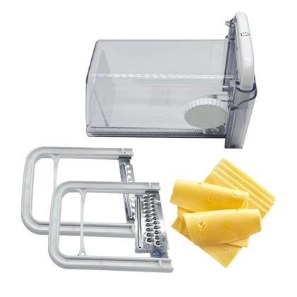 Imagem de Cortador Fatiador Ralador Queijo Presunto 4 em 1 Manual Lamina Inox Pote Hermetico Armazenamento Geladeira Cozinha Balcao Alimento