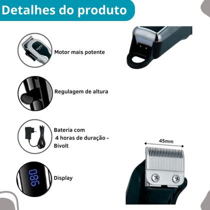 Imagem de Cortador Kemei Km-119 Profissional Digital Alta Precisão