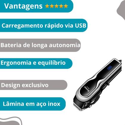Imagem de Cortador Kemei Km-119 Profissional Digital Alta Precisão