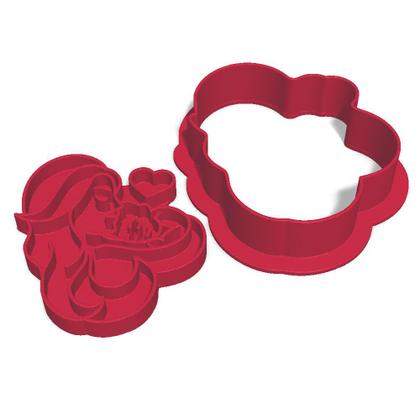 Imagem de Cortador Marcador Mãe Abraço Bebê Fofo Amor Carinho
