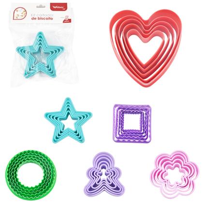 Imagem de Cortador Molde Para Biscoito De Plástico Sortidos Com 5 Peças