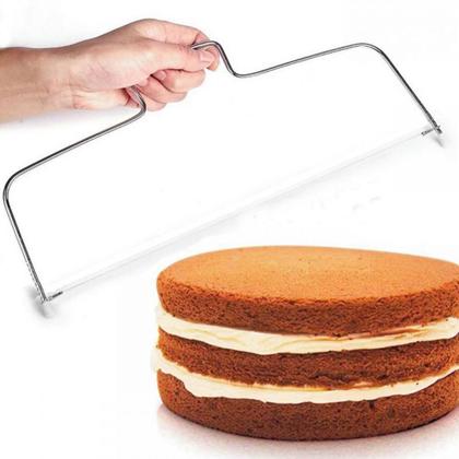 Imagem de Cortador nivelador bolo fio fatiador duplo ajustavel inox