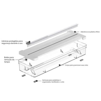 Imagem de Cortador Organizador de Rolos Duplo Clear - Ou