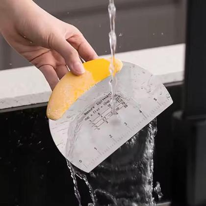 Imagem de Cortador Pizza Manual Espatula Misturador Massas Paes Tortas Verdura Em Inox Com Regua Medidas Professional