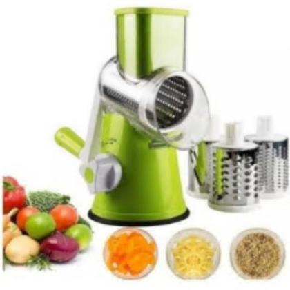 Imagem de Cortador Ralador Legumes Verduras Processador Moedor Frios Queijos 3 Laminas Fatiador Picador Manual Multifuncional