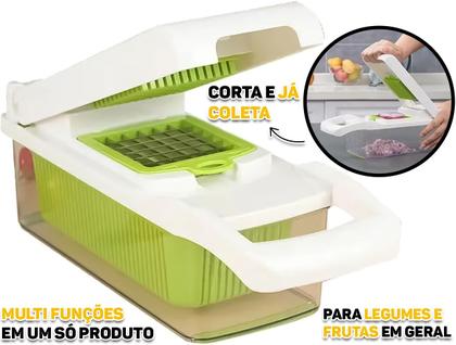 Imagem de Cortador Ralador Triturador Manual Multifuncional Para Legumes Vegetais 13 Peças Plástico E Aço