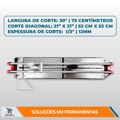 Imagem de Cortador Riscadeira New Master 75 Cortag Máquina de Corte Para Piso Porcelanato e Azulejo Espessura de Corte 12mm Tipo Manual Profissional