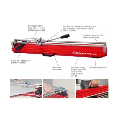 Imagem de Cortador Riscador De Piso cerâmica  Manual Tec 075 Cortag