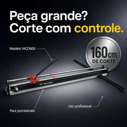 Imagem de Cortador Riscador Piso Porcelanato 160cm Manual Grande Formato Vollekz Vkz1600
