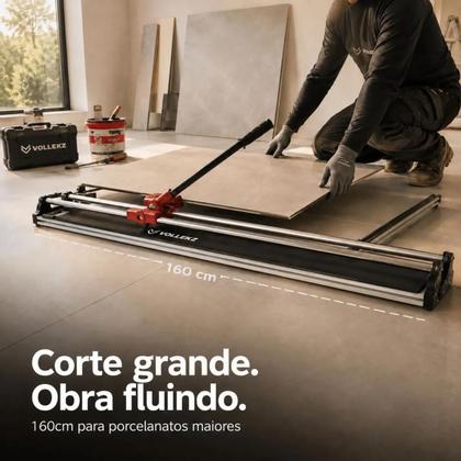 Imagem de Cortador Riscador Piso Porcelanato 160cm Manual Grande Formato Vollekz Vkz1600
