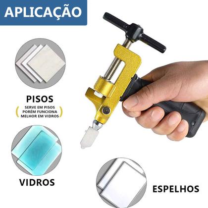 Imagem de Cortador Riscador Vidro Espelhos Porcelanato Azulejo Profissional 3 a 15mm Alta Qualidade