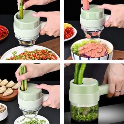 Imagem de Cortador Triturador Eletrico para Vegetais e Carnes Multifuncional USB Escova