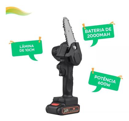 Imagem de Corte com Precisão: Motosserra Elétrica Bateria Recarregável Mini para Poda de Galhos