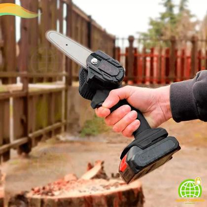 Imagem de Corte com Precisão: Motosserra Elétrica Bateria Recarregável Mini para Poda de Galhos