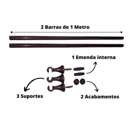 Imagem de Cortina 2 Metros Com Varão Incluso 2,80 x 1,70 Tecido Suede Prime
