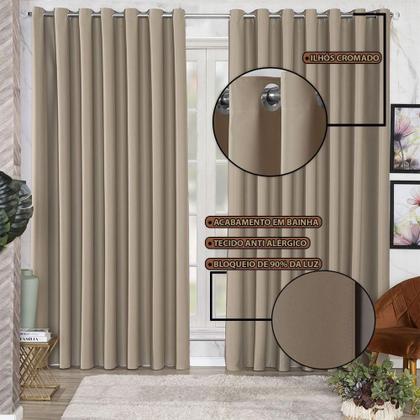 Imagem de Cortina 3 Metros Blackout De Tecido Sala Quarto Para Varão Simples