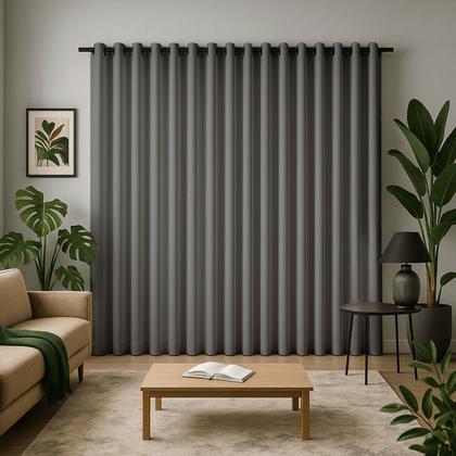 Imagem de Cortina 3 Metros Tecido Oxford Grosso 3,00 X 2,50 Largura Pra Quarto Sala Janela Varão Simples Premium