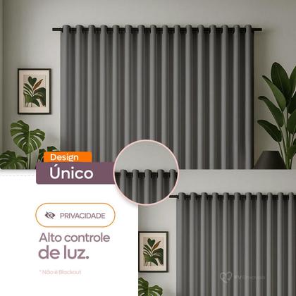 Imagem de Cortina 3 Metros Tecido Oxford Grosso 3,00 X 2,50 Largura Pra Quarto Sala Janela Varão Simples Premium