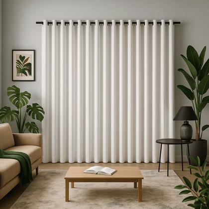 Imagem de Cortina 3 Metros Tecido Oxford Grosso 3,00 X 2,50 Largura Pra Quarto Sala Janela Varão Simples Premium